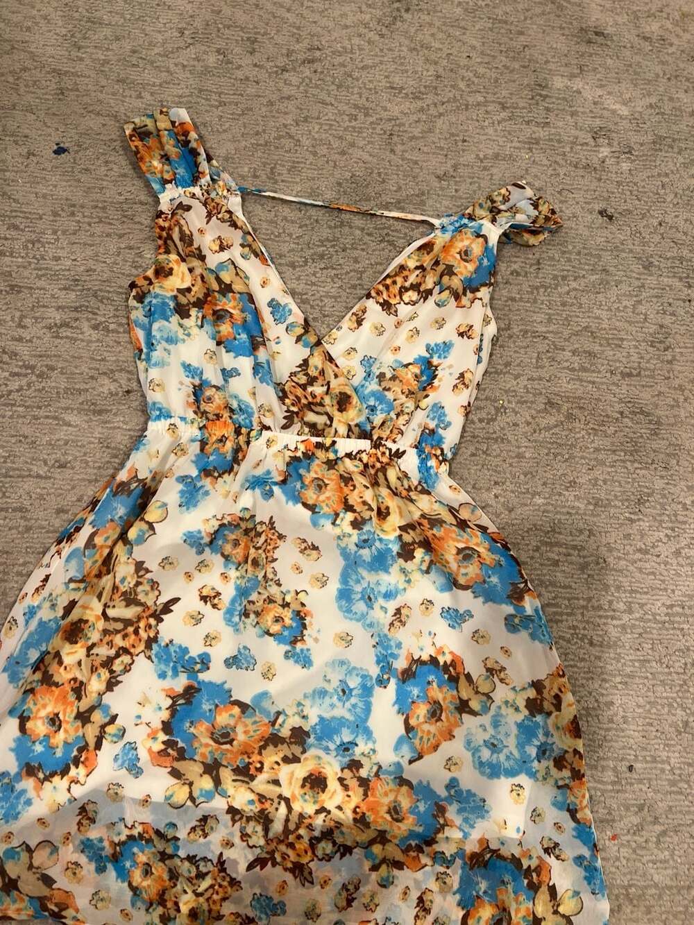 Love Tree Floral V-Neck Sun Dress with High-Low Hem